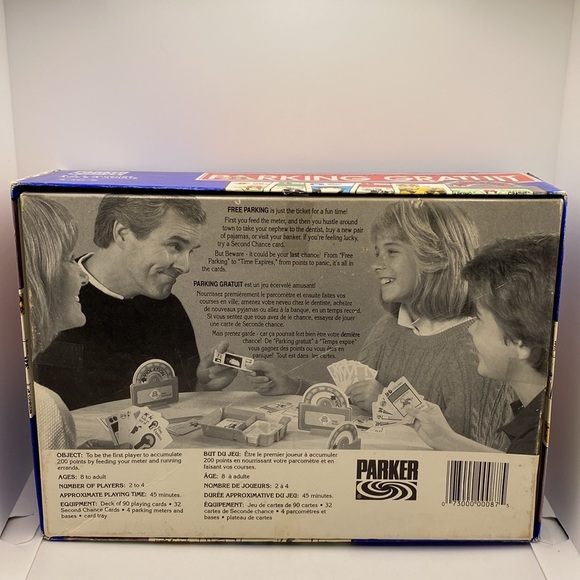Free Parking Feed The Meter Card Game Parker Brothers Monopoly 1988 Vintage - Picture 4 of 11